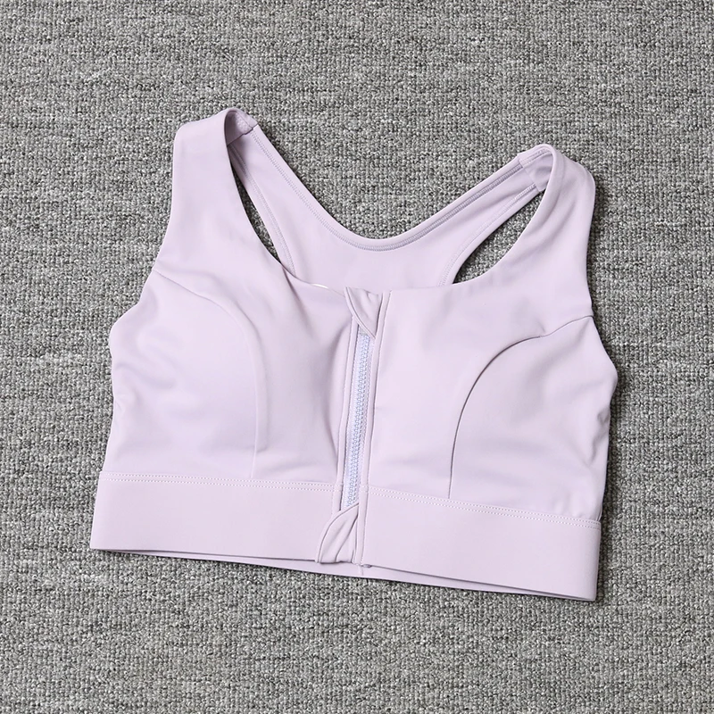 New Front Zipper Adjustment High Strength Shock-Absorbing Gym Vest Multicolour White Plus Size Sports Bra For Women