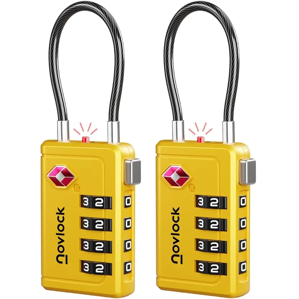 

Luggage Locks TSA Approved with Inspection Indicator and Resettable 4-Digit, Easy-to-Read Combination, TSA Locks for Luggage,