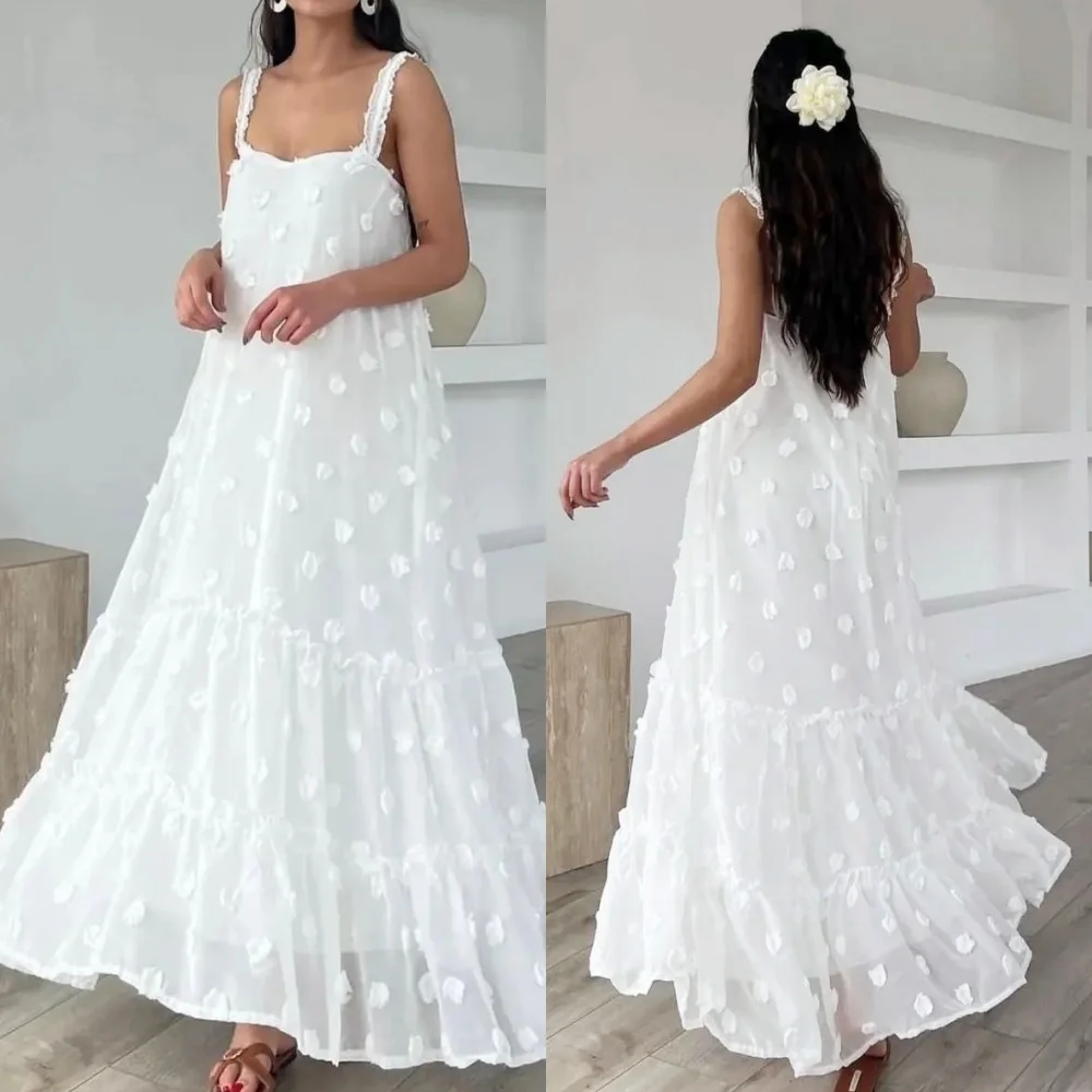 

Jiayigong Evening Chiffon Ruched Quinceanera A-line Square Neck Bespoke Occasion Gown Midi Dresses