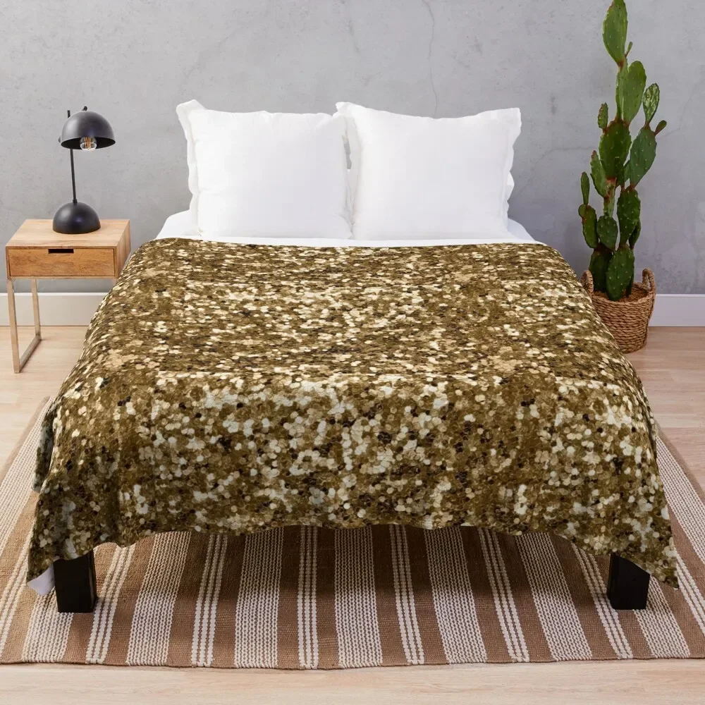 

Glamorous Gold Throw Blanket decorative Polar Sofas Nap Blankets