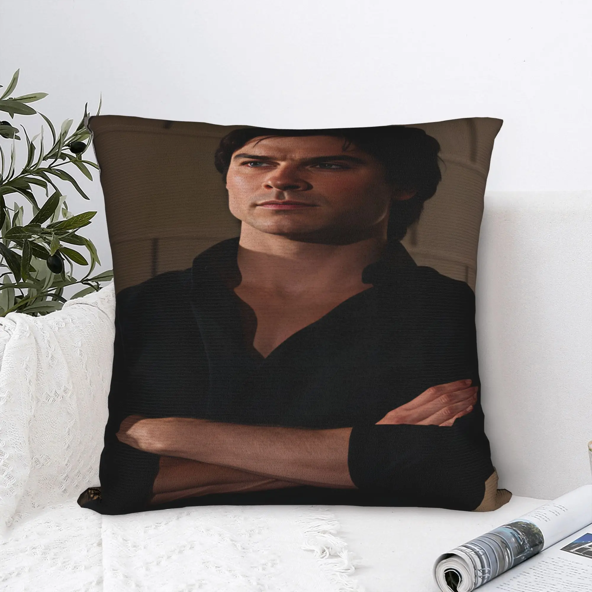 Ian Somerhalder Pillow Cover  Retro Trendy Pillow Case For Wedding Party Home Decor Design Pillowcases Gift