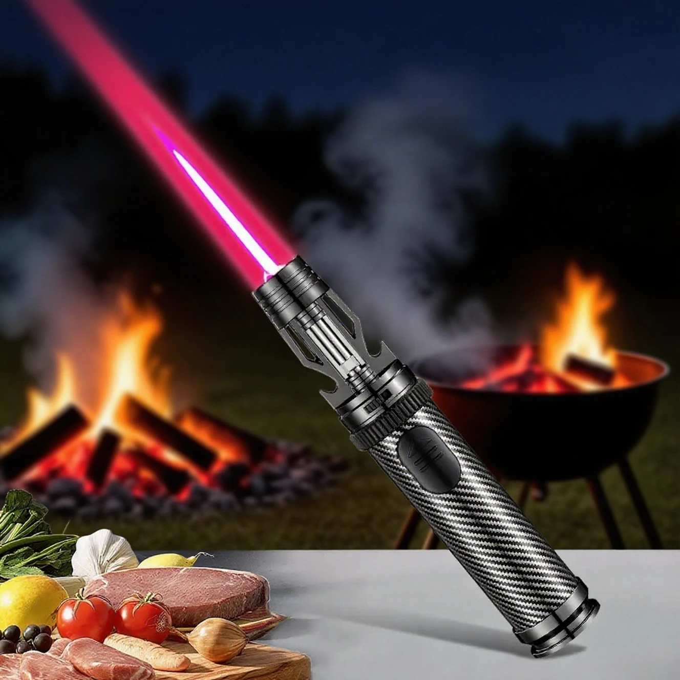 

2025 new 360-degree butane windproof inflatable lighter barbecue high-power spray gun outdoor ignition BBQ welding tool lighter