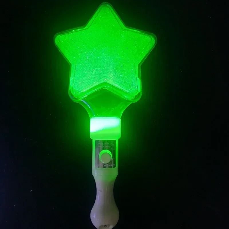 Fun Glowing Colorful Five Pointed Star Flash Light LED Stick Fairy Wand Cheer Luminous Toy Party Decoration glow party