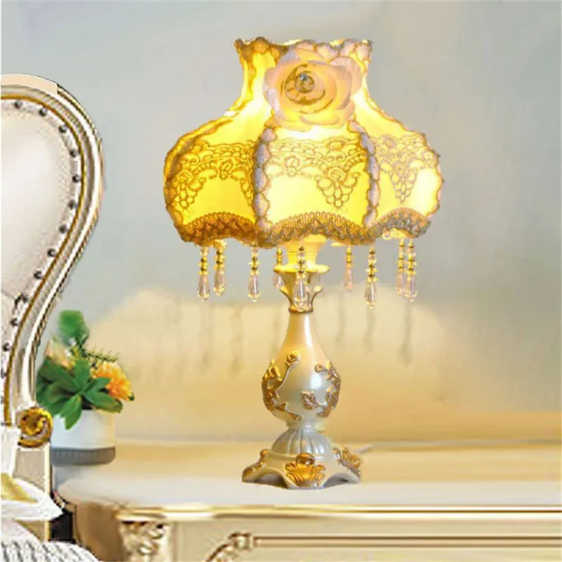 TYLA European Desk Lamp LED Retro Creativity Living Room Bedroom Study Wedding room Villa Hotel Home Decoration Desk Light
