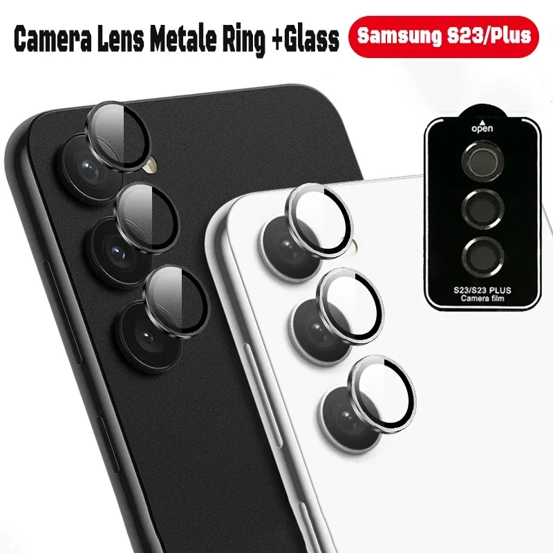 Metal Lens Ring Case for Samsung S23 Plus Camera Lens Screen Protector Protective Film for Samsung Galaxy S24 S23Plus Lens Cover