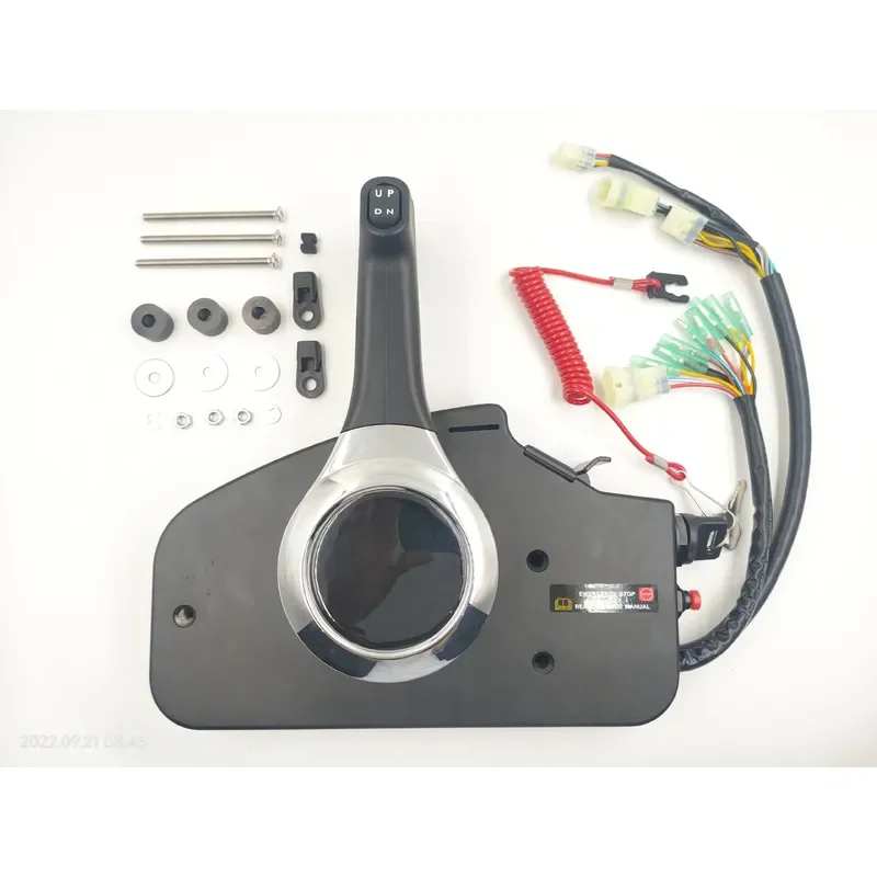 Outboard Side Mount Remote Control Box for Honda Engine, Throttle Shift Lever with Key Switch 16FT Wiring Harness
