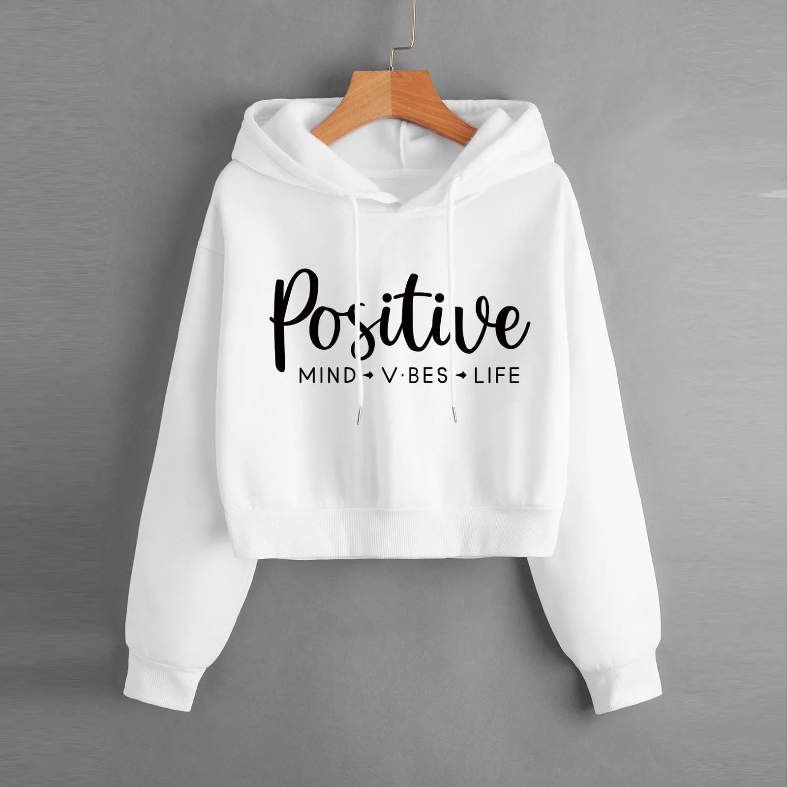 Hoodies Crop Tops Women Retro Oversize Letter Print Hooded Loose Sweatshirts Autumn Y2k Long Sleeve Hooded Hoodie Tracksuit Top