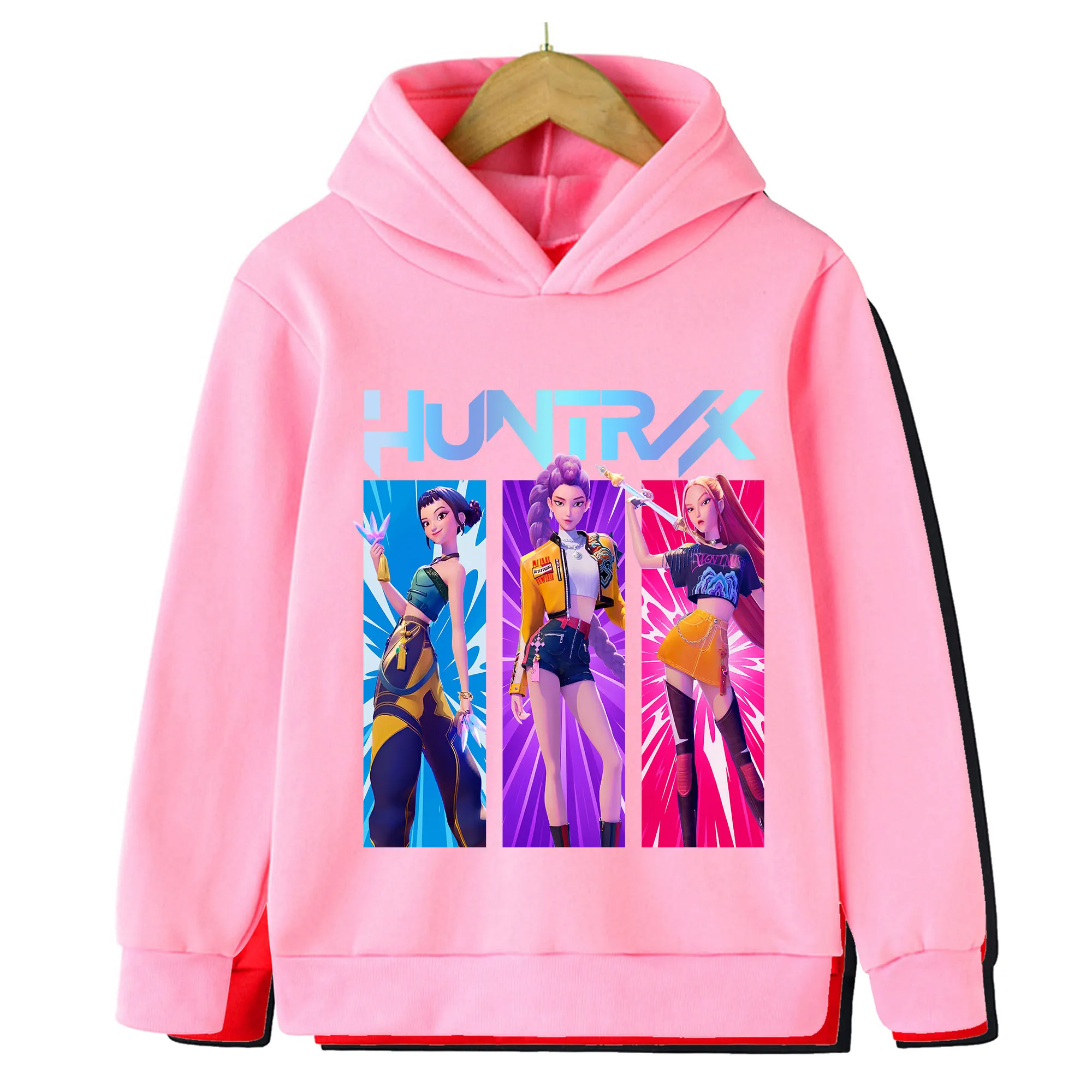 KPop شيطان الصيادين Huntrix هوديي الاطفال مقنعين البلوز طفل الفتيات البلوز هوديس الفتيان موضة ملابس خارجية ملابس الأطفال #5