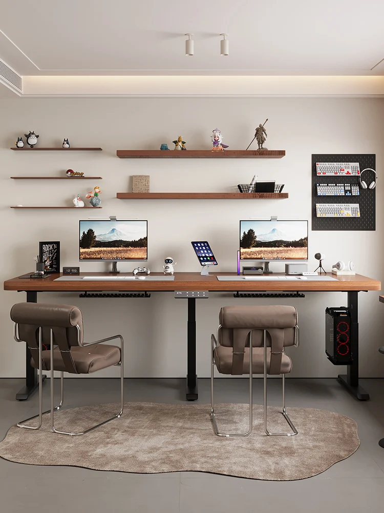 

Solid wood double electric home bedroom custom special-shaped corner desk workbench