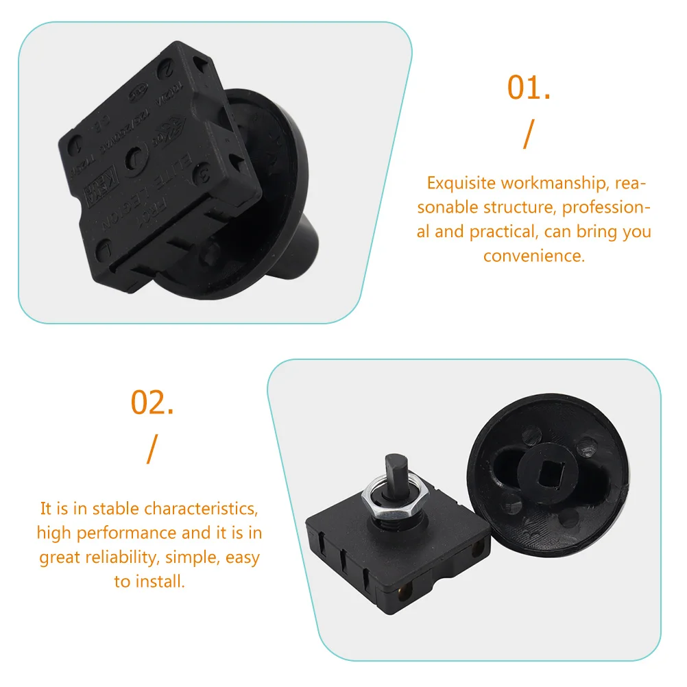 

2 Sets Rotary Switch Replacement 4 Position 3 Speed Selector for Fan Heater Humidifier Universal Control Sturdy ABS Knob Easy