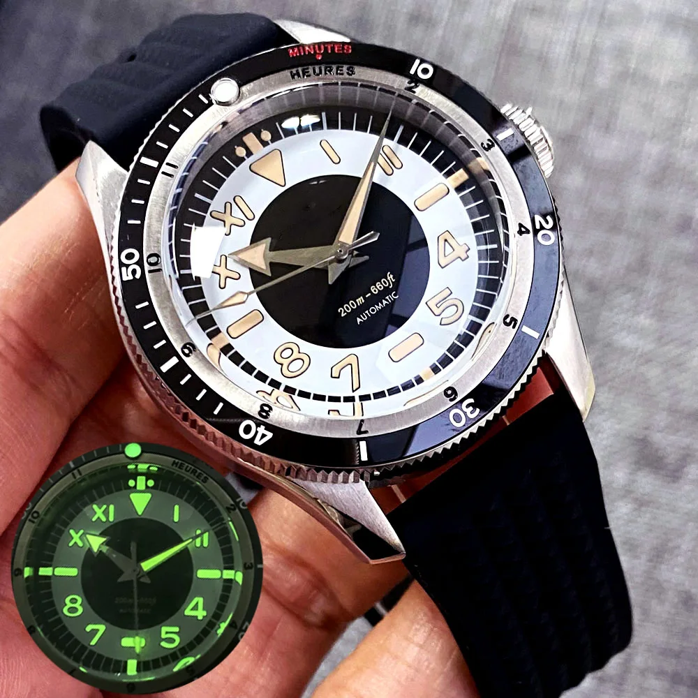 Miyota 8215 Tandorio Red Blue 40mm Mechanical Automatic Diving Men Watch 200M Water Resistant Sapphire Screw Crown Reloj image 3