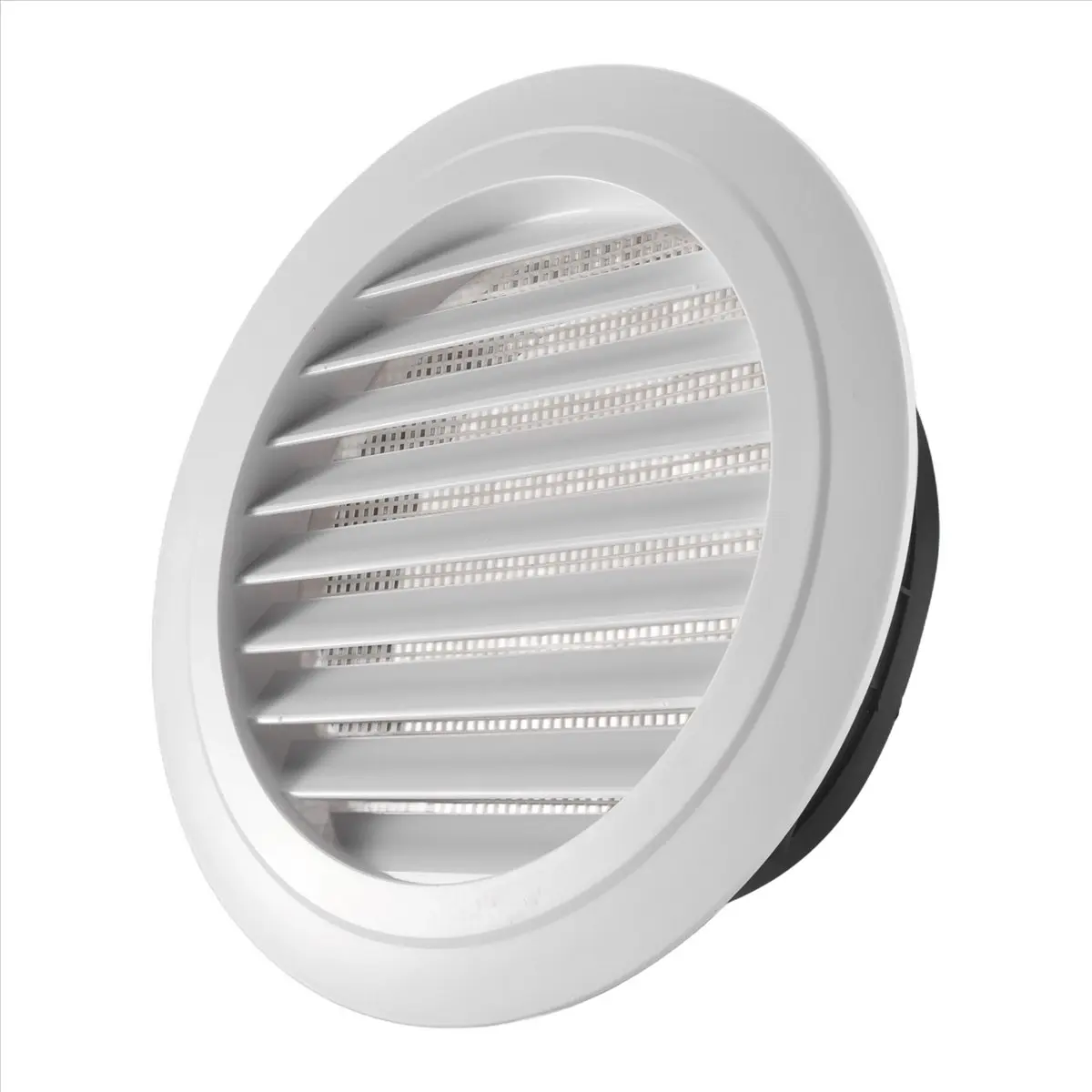 DT39 8 Inch Round Air Vent ABS Louver Grille Cover with Fly Screen Mesh for Bathroom Kitchen Office Ventilation