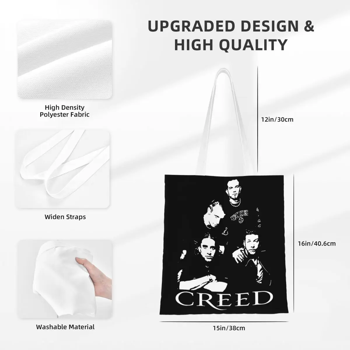 Creed Band Canvas Tote Handtasche 90er Jahre Rock Shoulder Taschen Shopper Taschen für Unisex