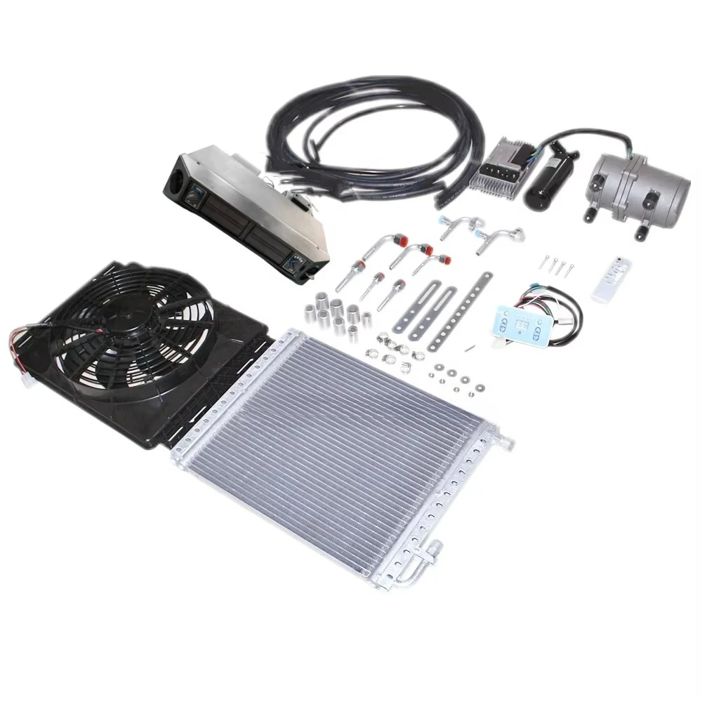 Okyrie 12V Under Dash مكيف هواء لوقوف السيارات 24V RV سيارة شاحنة قافلة نظام تكييف الهواء