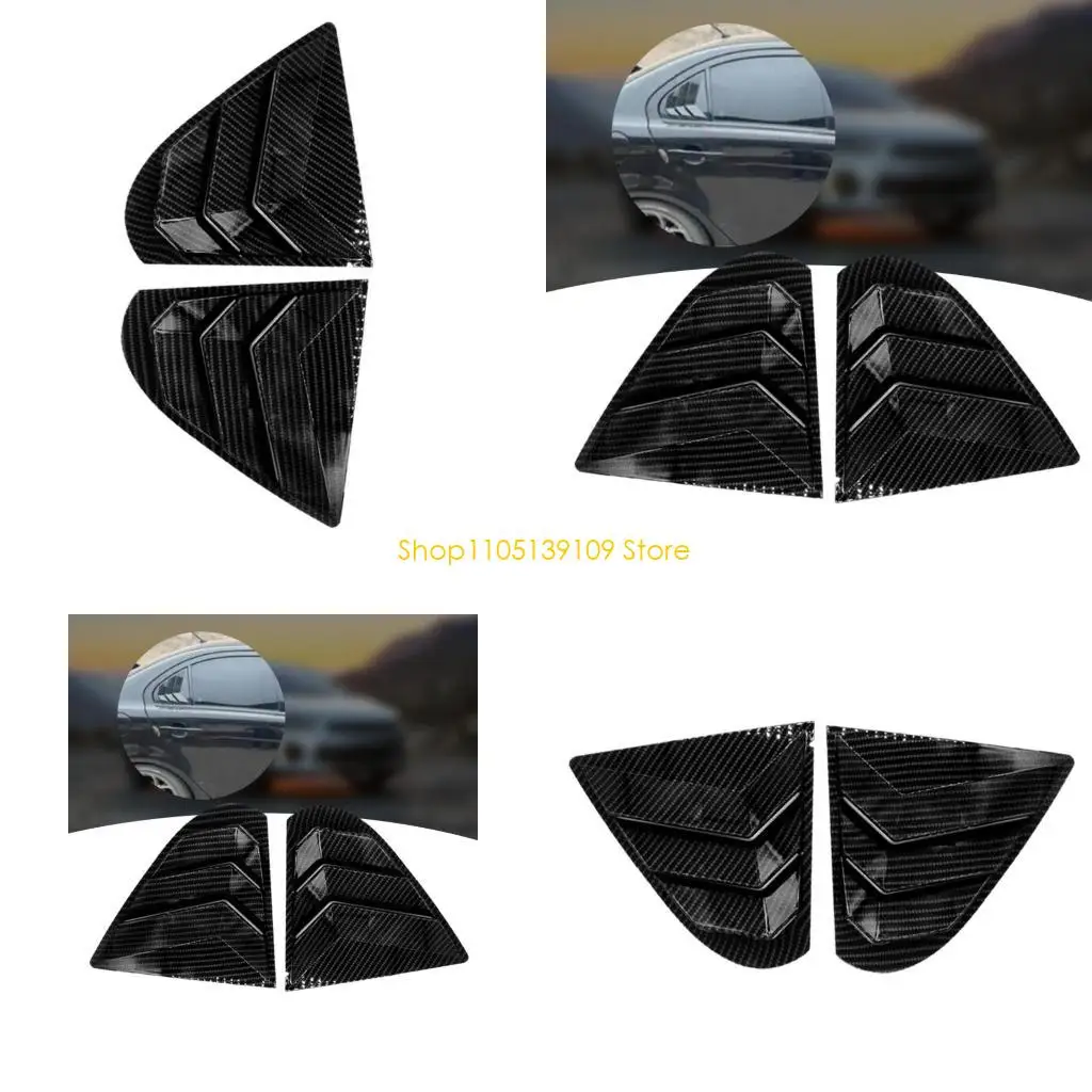 

P5ED 2 Pack Rear Side Window Shutter Side Vent Louvers Sunshade Cover Trim For Lancer