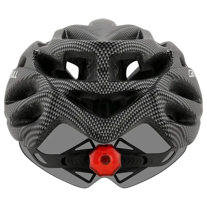 230gCAIRBULL Casco ultraleggero Casco da montagna da strada modellato integralmente con visiera rimovibile Occhiali Casco fanale posteriore per bici