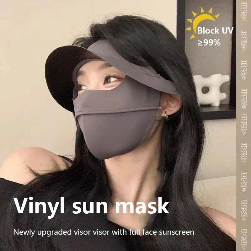 Polyester Ice Silk Mask Portable Sunshade Breathable Sunscreen Mask Outdoor With Brim Sun Protection Hats