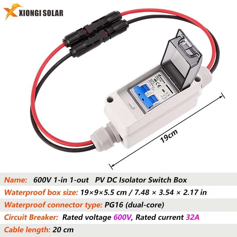 DC PV-schakelkast met DC 600V 63A MCB IP65 HT 2-weg waterdichte behuizing 1 in 1 uit zonne-energie fotovoltaïsche PV-combinatiekast
