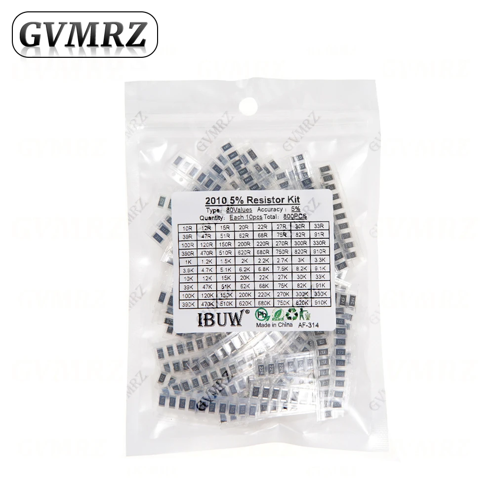 0201 0402 0603 0805 1206 1% 5% SMD-Widerstand Sortiment-Set 1R-1M 10K 100K 1K 100R Widerstandssatz DIY 1R00 0R82 0R47 0R33
