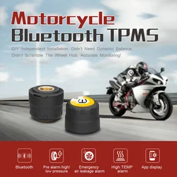 Motorcycle TPMS Sensor Tire Pressure 2 Monitoring System TPMS 2 Sensor Bluetooth 4.0 For Android / IOS Monitor System Tyre Tpms