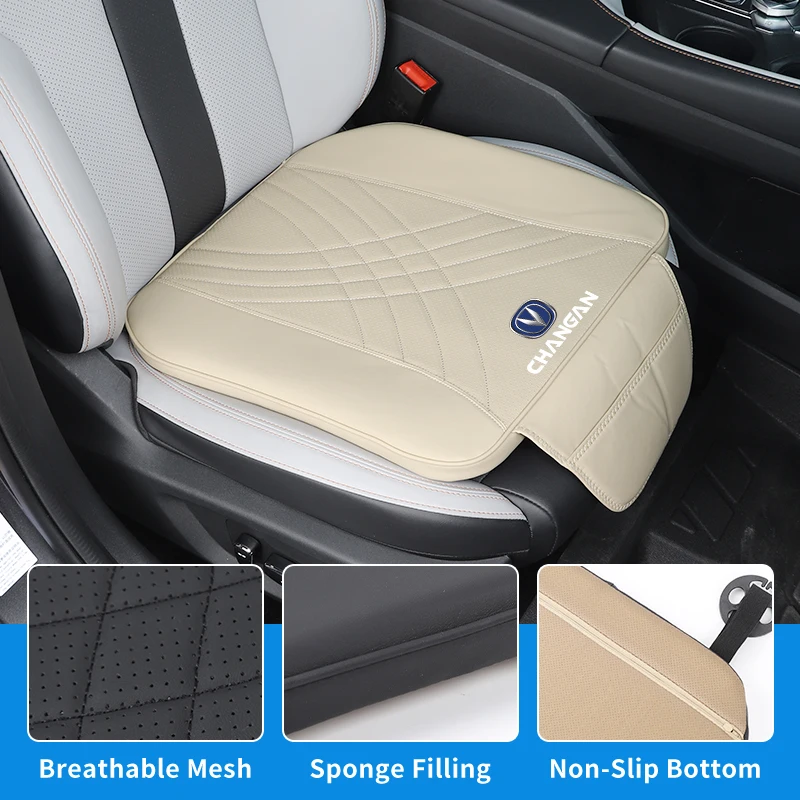 Car Front Seat Cushion Universal Leather Pad Mat Protector Auto Accessories For Changan CS75 CS35 CS15 CS95 RAETON CX70