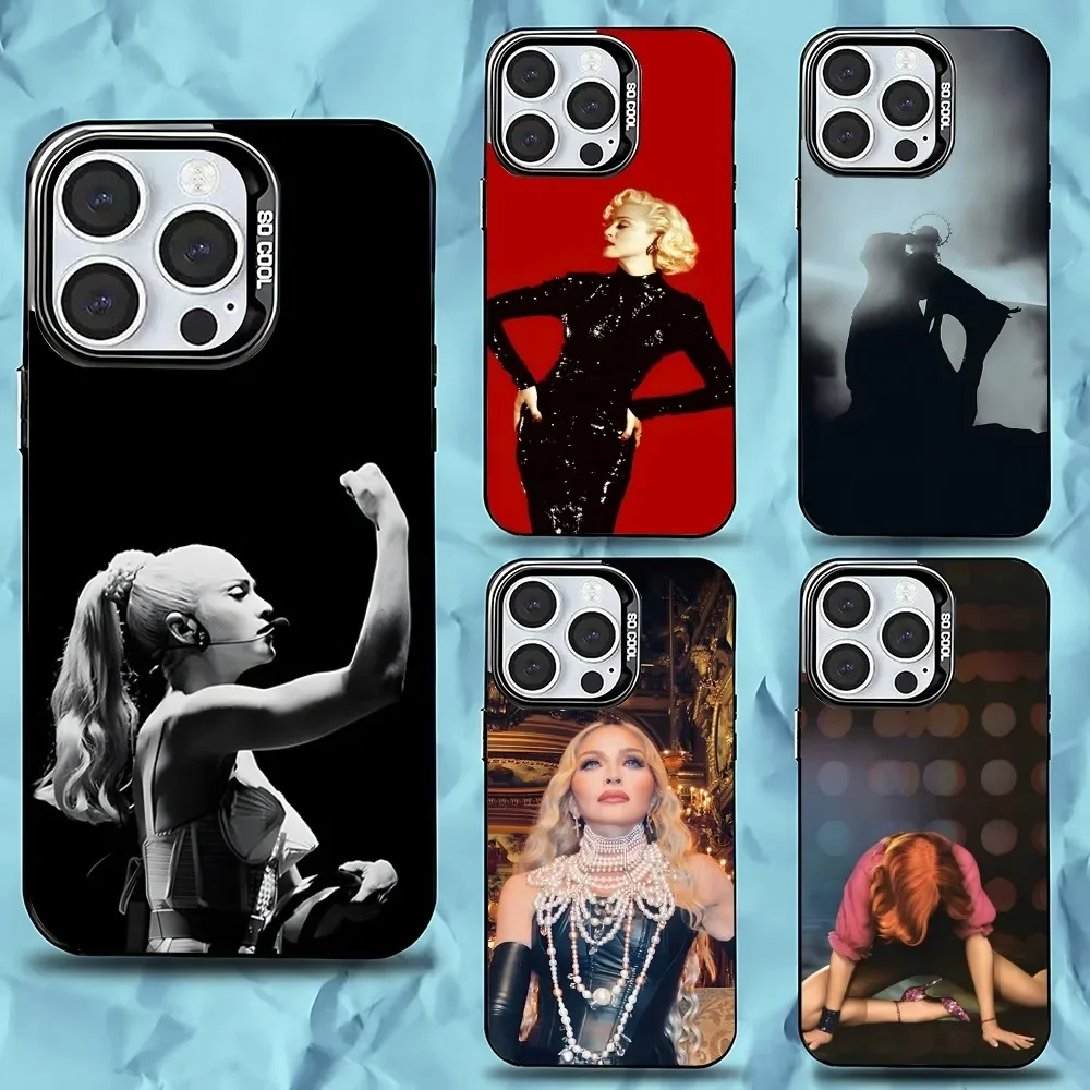 

Singer M-Madonna Phone Case For iPhone 16,15,14,13,12,11,Pro,Max,Plus,Mini,XS,SE Anti Fall Black Matte Hard Bumper