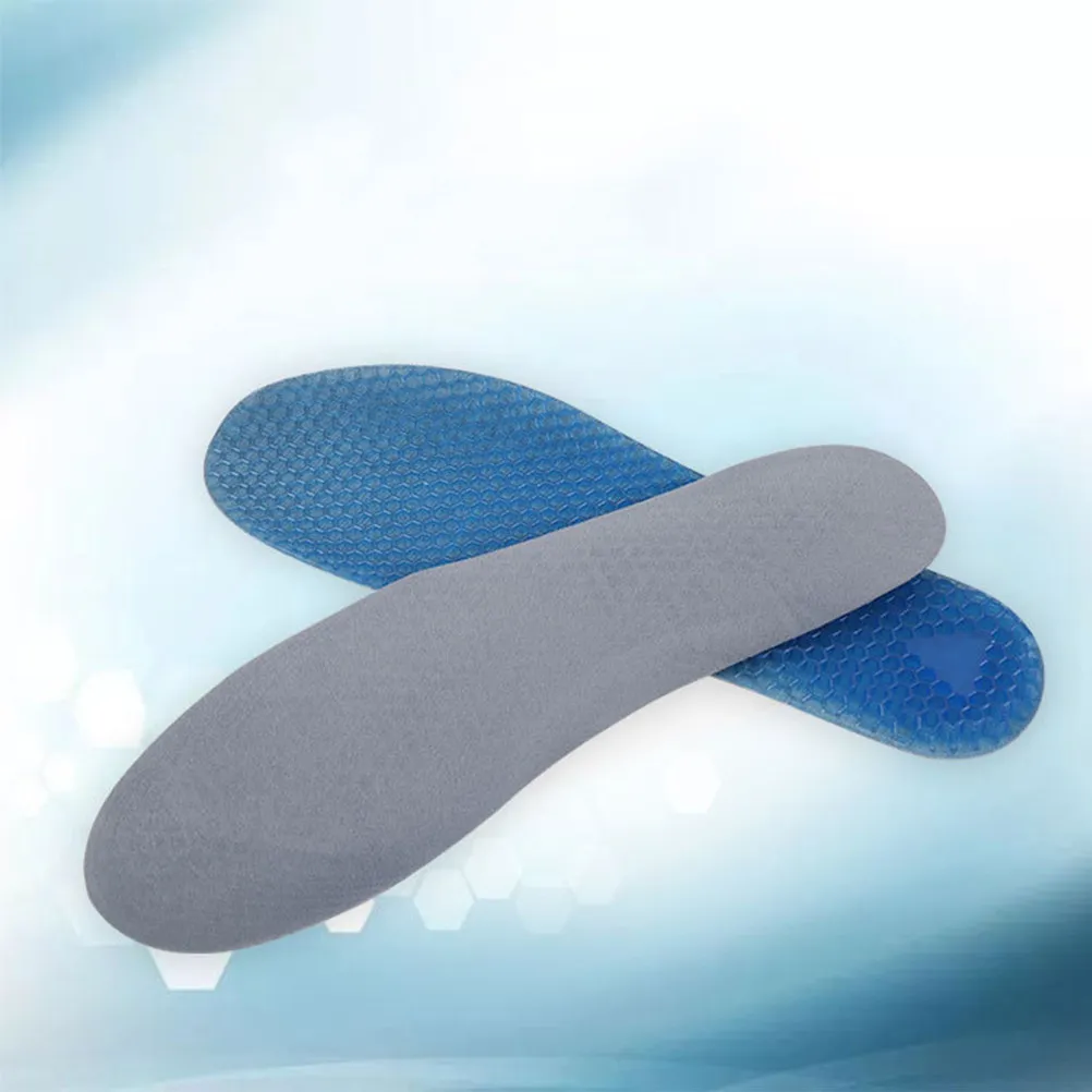 1Pair Silicone Gel Honeycomb Insoles for Running Athletic Shoes Enhanced Resistant Fatigue Reduction Slim Flexible
