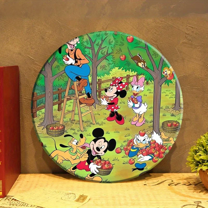 1개 미키 마우스 금속 벽 장식 - 현대적인 원형 조각, 침실, 주방 및 파티 장식용 다용도 벽걸이, 없음