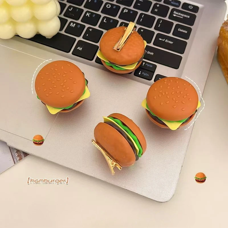Fermaglio per capelli per hamburger Accessori per alimenti Accessori per capelli per ragazza carina Accessori per capelli per bambini Articolo per ragazze Pinches De Niña