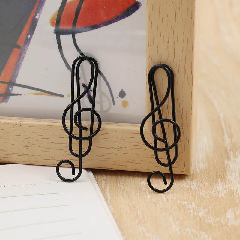 40/20PCS Creative Music Note Shaped Creative File Clamp Paper Clip Bookmark Holder Paper Decorative Clip for Office School Home