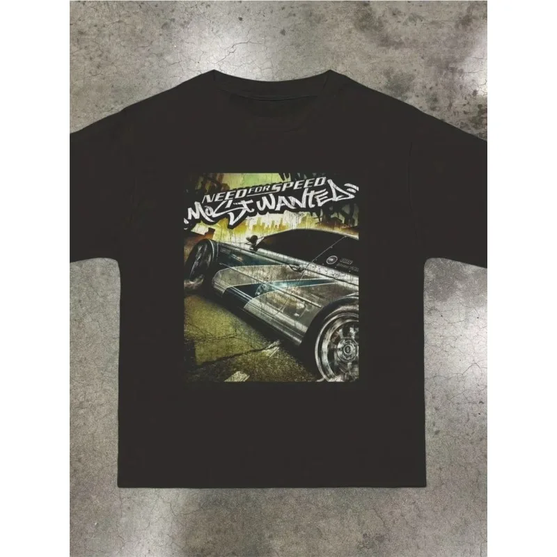 Men's Speed Requirement: Most Wanted Men's Retro Gaming T-shirt, Suitable for Both Men and Women in All Seasons
