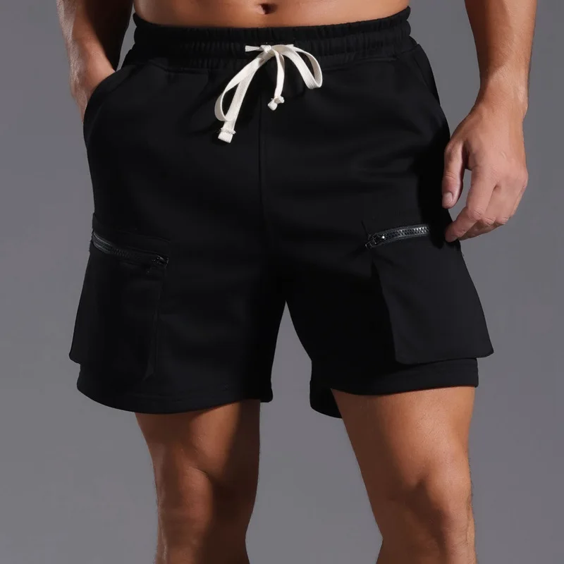 2025 Men's Long Basketball Shorts – Knee-Length Quick-Dry Sports Shorts with Zipper Pockets for Gym & Casual Wear