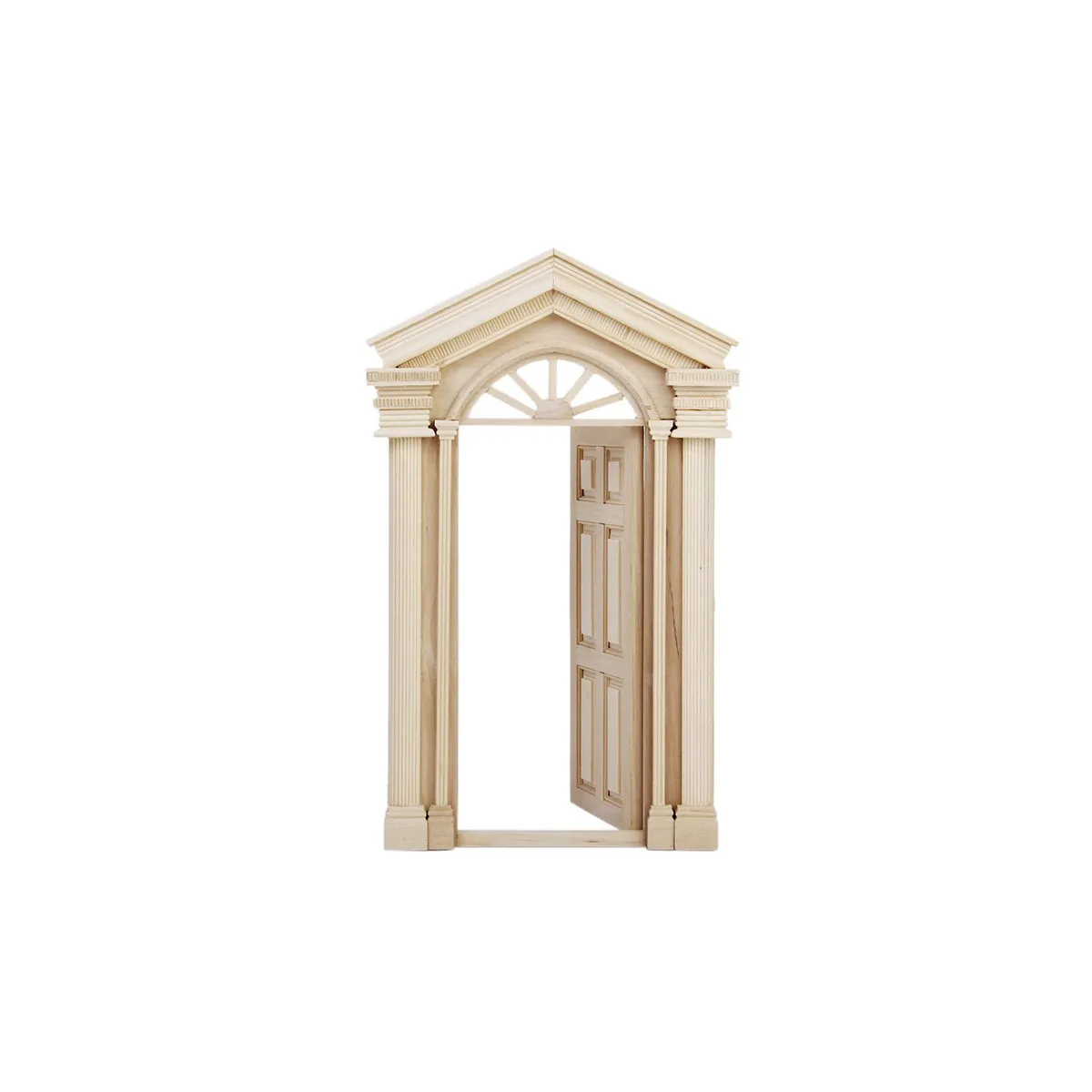 

1:12 Scale Mini House Wooden Door Steeple Top Design Inward Opening for Dollhouse Living Room Decoration 14x225cm Miniature