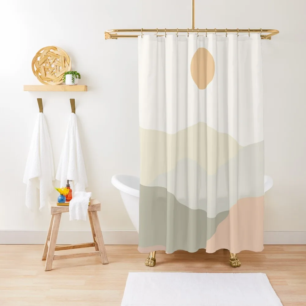 

Minimalist Landscape Mountains Shower Curtain Bathroom Showers Waterproof Bath And Anti-Mold Bathroom Shower Curtain