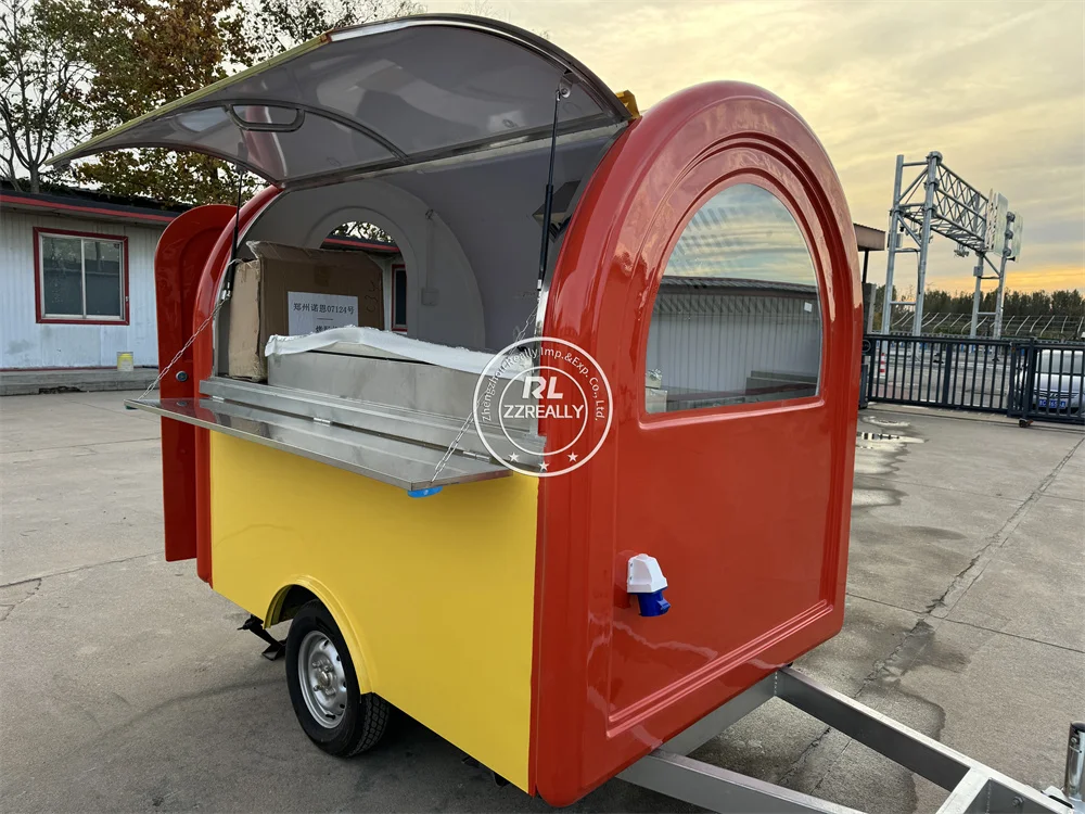 Caminhão de comida de concessão totalmente equipado carrinho de lanche carrinho de sorvete rua cozinha móvel reboque de comida rápida