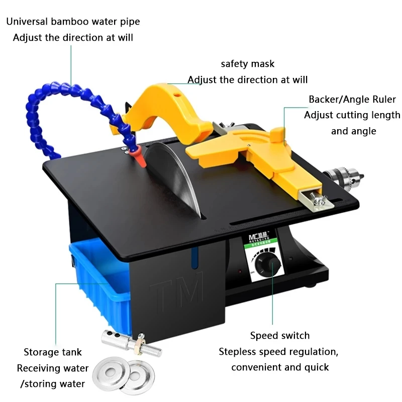 220V Multifunction Grinding Polishing Machine Mini Table Saw Stone Polisher Jade Engraving Machine Portable Jade Cutting Machine