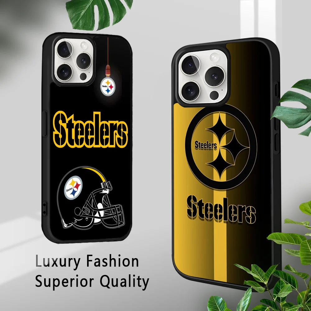 P-Pittsburgh S-Steelers Phone Case For iPhone 16 15 14 13 12 11 Pro Xs Max Mini Plus Celulares Hard Funda