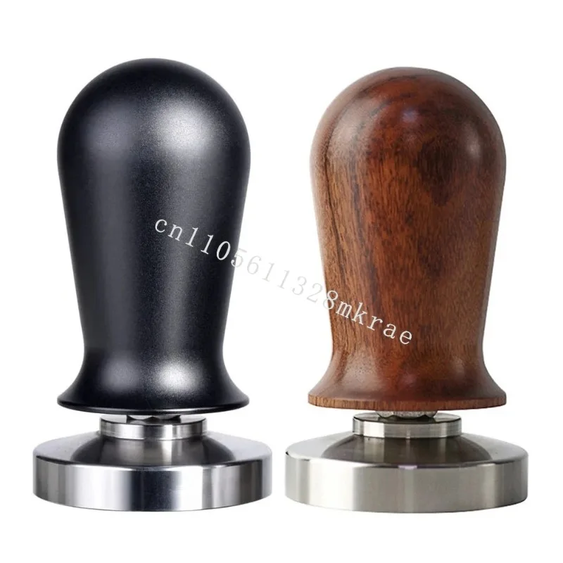 

New 304 Stainless Steel Flat Bottom Wooden Handle Espresso Powder Press