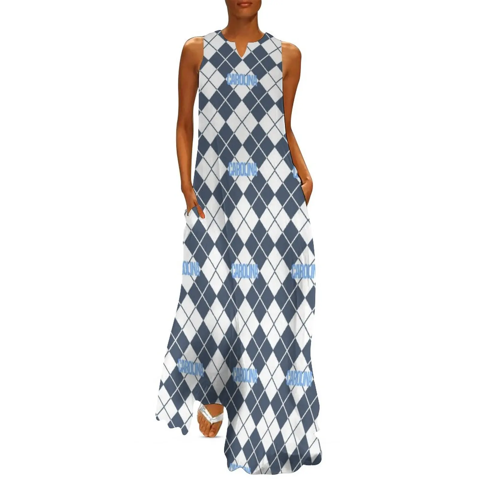 

Carolina Argyle Long Dress Women"s dress elegant dresses for women Beachwear dresses for prom