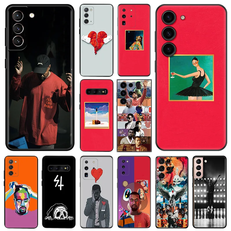 Power Kanye Omari West Silicone Soft Black Phone Cases for Samsung S24 Plus Galaxy S23 5G S22 S21 S20 Ultra FE S10 Lite E Cover