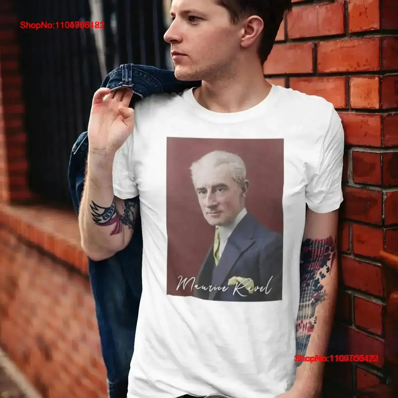 T-shirt à col rond Maurice Ravel Composer Pop Art, vintage, pour homme, idéal pour le quotidien, pour les étudiants et les enseignants en musique