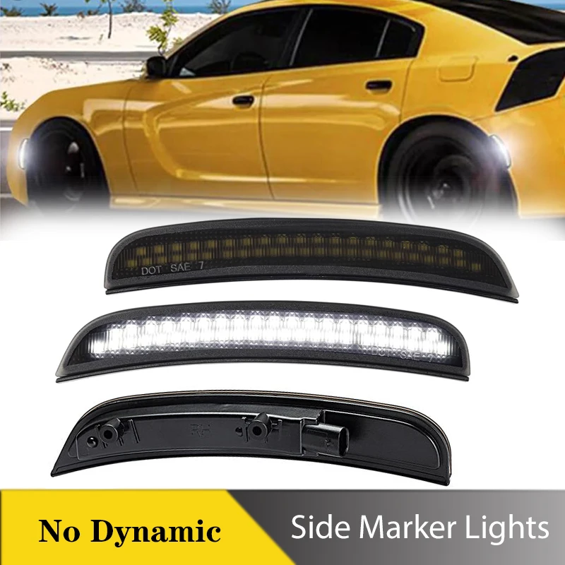 

4Pcs For Dodge Charger 2015-2023 LED Front Rear Bumper Side Marker Lights Turn Singal Driving Lamps White Car Accessories