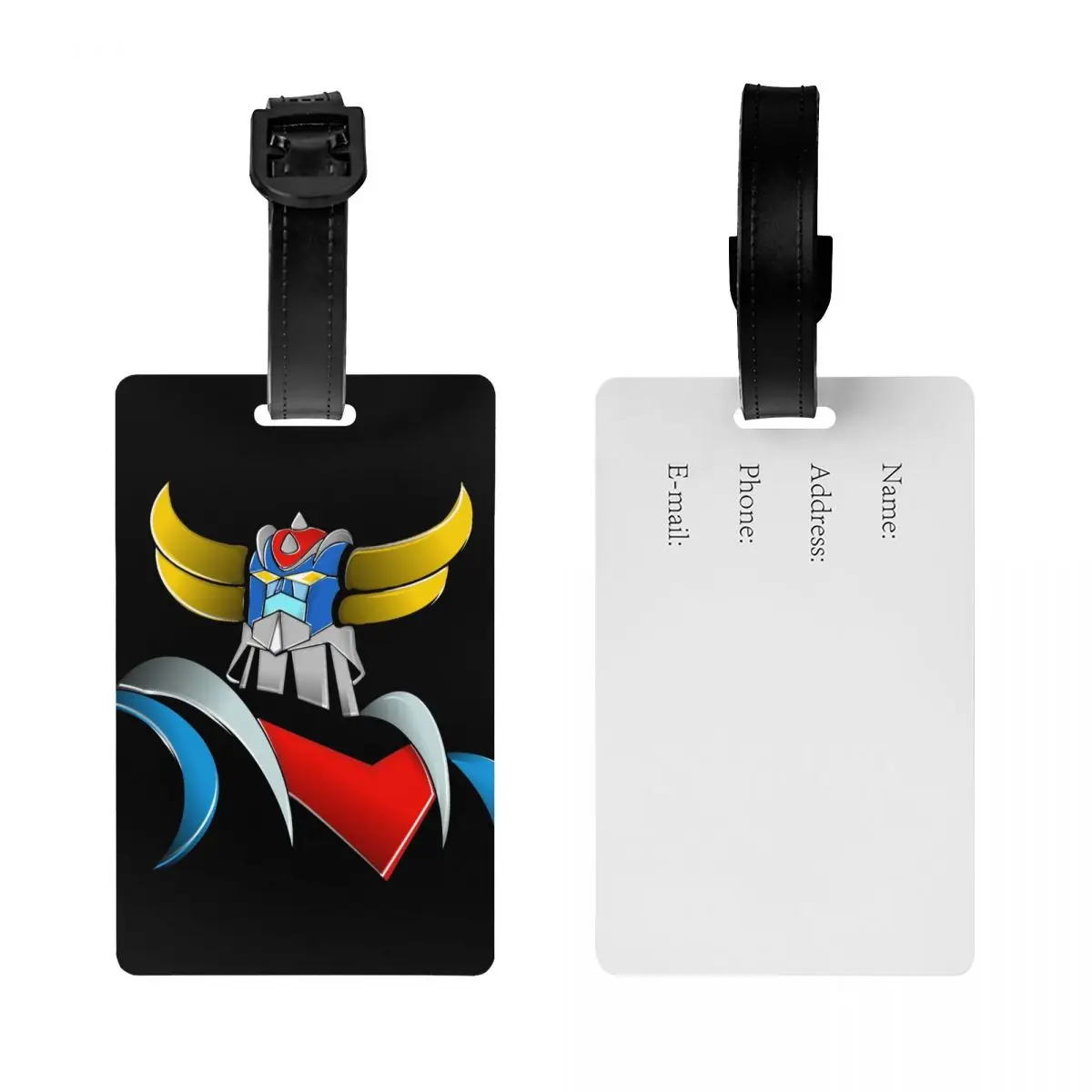 Custom Goldorak Grendizer Luggage Tags for Suitcases Cute Anime UFO Robot Goldrake Baggage Tags Privacy Cover Name ID Card