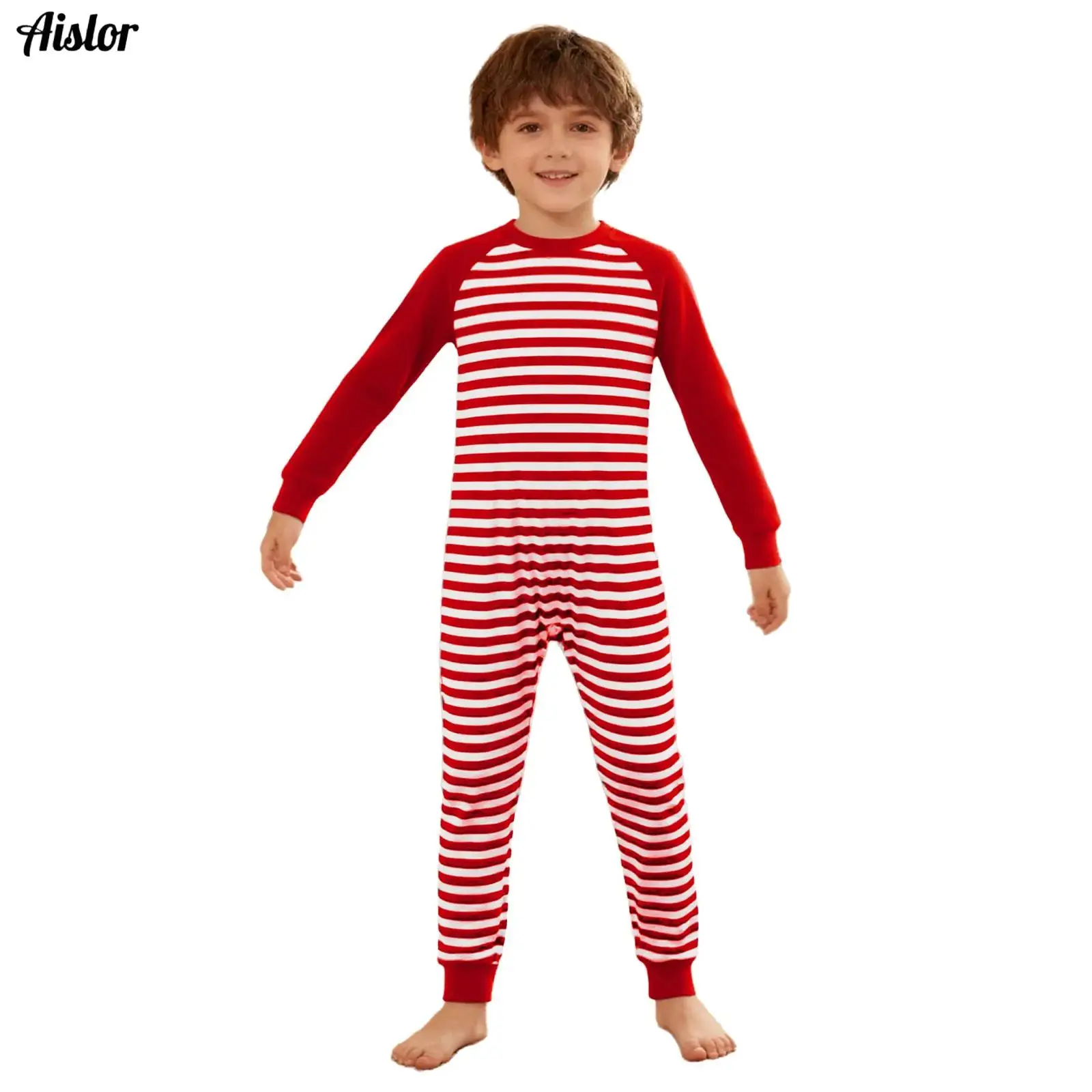 

Kids Boys Girls Special Needs Adaptive Clothing Cotton Round Neck Long Sleeve Full Length Zipper Stripes Color Block Jumpsuit