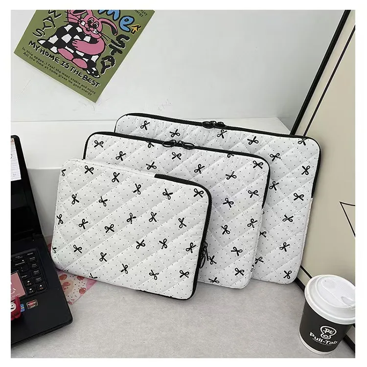 

Ins Korea Quilting Cute Laptop Handbag 11-15.6inch Anti-shock Protection Laptop Large Capacity Sleeve for lpad Macbook Xiaomi HP