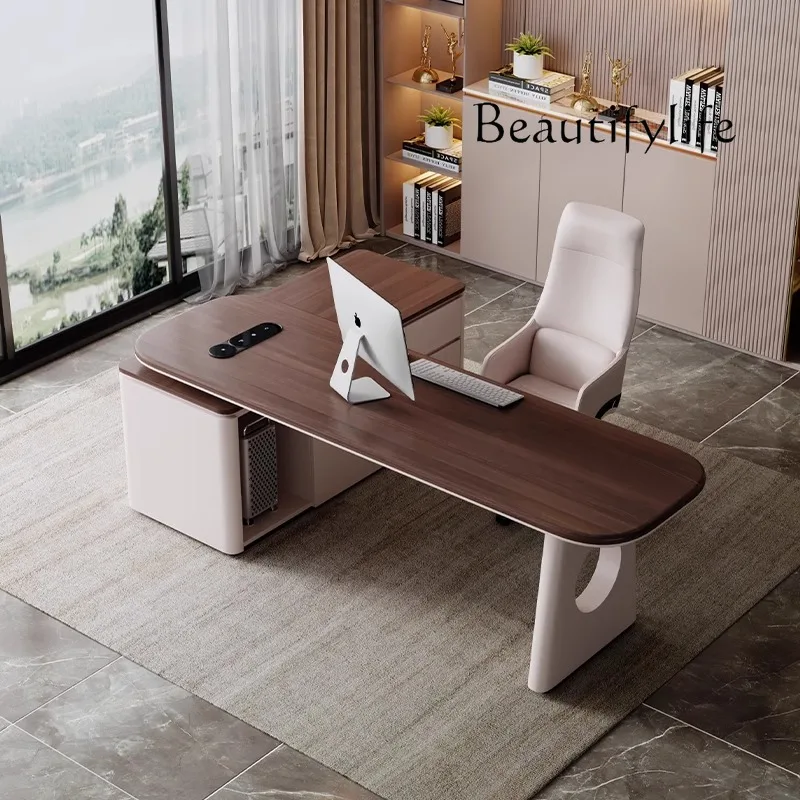 

Italian minimalist corner desk modern simple light luxury high-end office computer desk combination