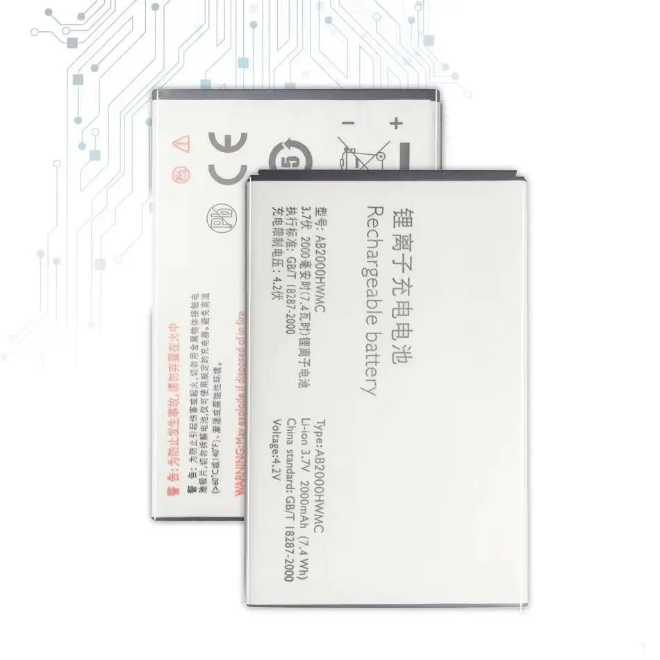 

AB2000HWML AB2000HWMC Mobile Phone Battery For Philips W3568 T3566 2000Mah Good Low-Temperature Performance