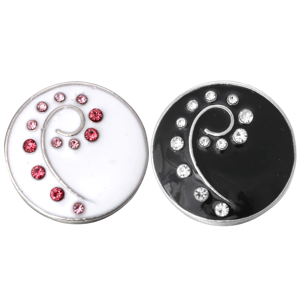 5pcs/lot New Snap Jewelry Mixed Rhinestone Flower 18mm Metal Snap Buttons Fit Snap Bracelet Bangle Ginger Charms