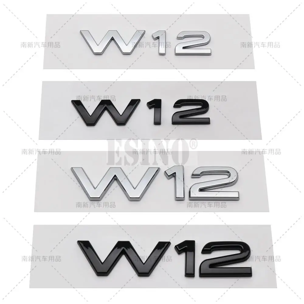 Car Styling W12 Engine 3D ABS Adhesive Emblem Car Body Rear Trunk Fender Badge Auto Accessory For Audi A6 A7 A8 S6 S8 RS6 RS8 