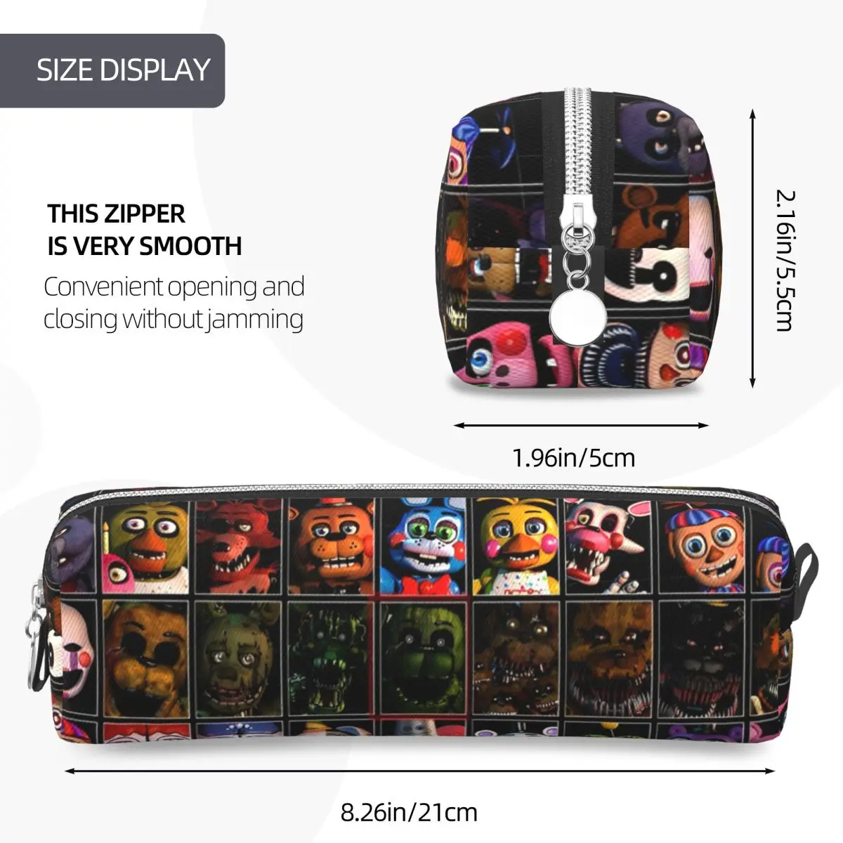 Fnafed Movie Game Pencil Cases Pencil Pouch Pen Box Kids Large Storage Bags Office Cosmetic Accessories